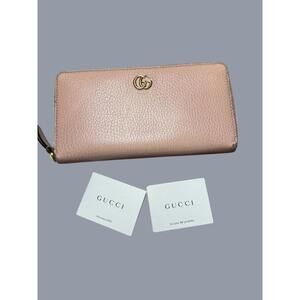 Gucci Pink Leather Zip-Around Wallet